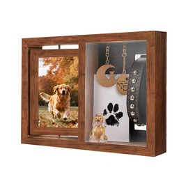 WagvyGo Dog & Cat 3-in-1 Memorial Wooden Picture Frame Set, Lost Pet Sympathy Gifts with 360° Rotation Wooden Picture Frame for Two 4"x6" Photos, Pet Memory Gifts for Dog/Cat Passing