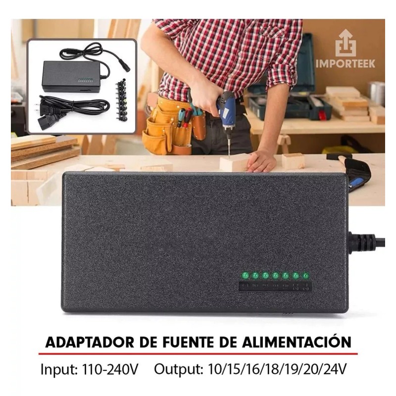 Importeek 3pz Cargador Adaptador Laptop Universal Puntas Voltaje