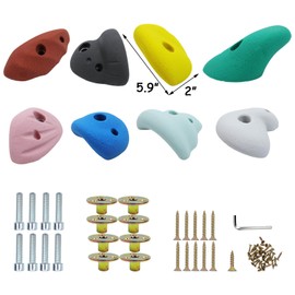 HEVSTIL 8 Climbing Holds, Rock Climbing Holds - Mounting Hardware Included - Climbing Rocks for DIY Rock Climbing Wall, Random