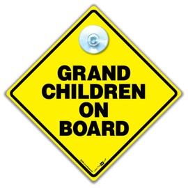 Grandchildren on Board Sign, Baby on Board Sign, Baby Car Sign, Grandchild Car Sign, Grandchildren Car Sign, Baby on Board Car Sign for Grandparents 14cm x 14cm