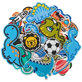 TXSN Iron on Patches for Boys, Assorted Embroidered Iron on/Sew on Decorative Applique Patches for Kids Clothing, Pants, Backpacks, Hats, Jeans