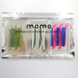 Momo Lure MVS Shad, 3.0 inches (75 mm), 3.5 inches (90 mm), 4.1 inches (105 mm), Momokari Shad, Momokari Magnum, Sea Bass Flounder, 3.5 inches (90 mm) - Assorted 08