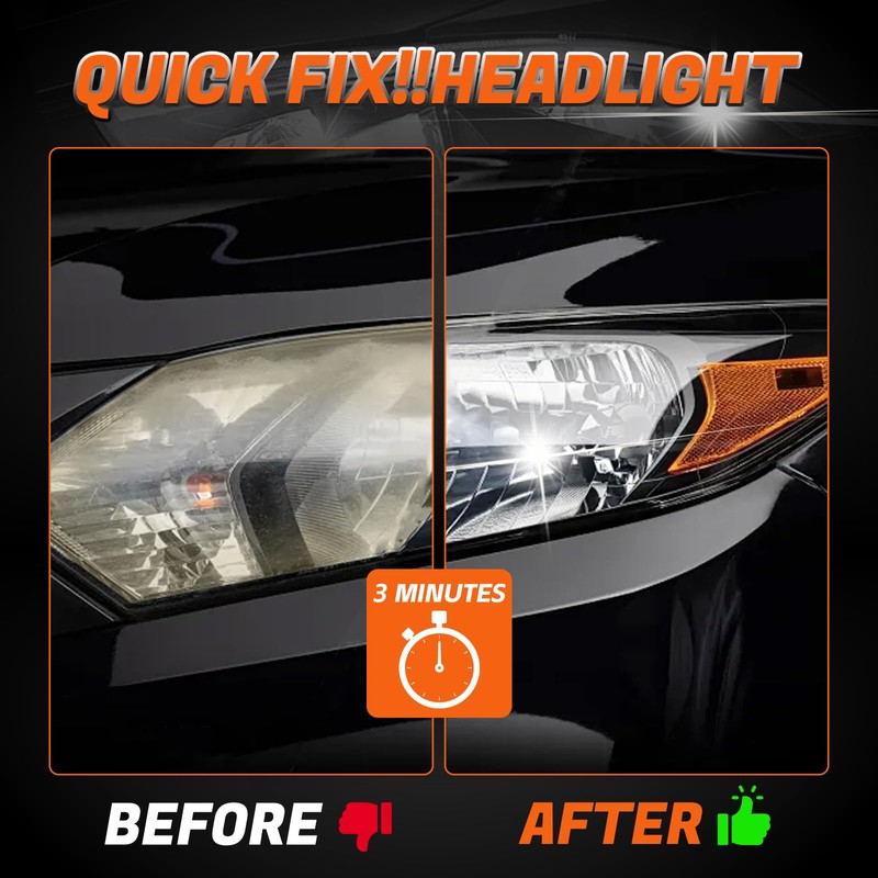 Headlight Restoration Kit Headlight Cleaner Head Light Cleaner Removing Yellowing