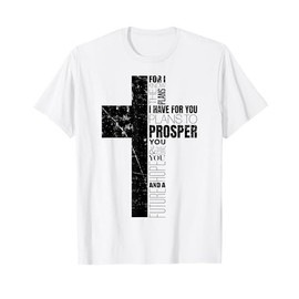 Jeremiah 29:11 Christian Bible Verse Cross Faith Graphic T-Shirt