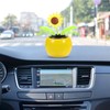 Wakauto 2pcs Sunflower Bobblehead Solar Dashboard Dancing Flower Head Shaking