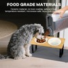 LEAWALK Upgraded Adjustable Height Cat Food Bowls Stand Ceramic Dog