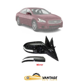 Vantage Auto Parts - Side Mirror Compatible with Nissan Maxima 2009-2014 | DIRECT REPLACEMENT | Passenger Side | Primed | Glass | 963019N81A | NI1321193