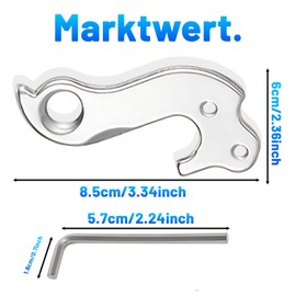 Derailleur Hanger Cube, Pack of 2 Bicycle Derailleur Hanger with 2 Wrenches, Aluminium Alloy, Compatible with Cube Bikes, Replacement Part for Mountain Bike and Road Bike