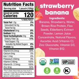 NOKA Organic Strawberry Banana Superfood Smoothie 4pk, 4.22 OZ