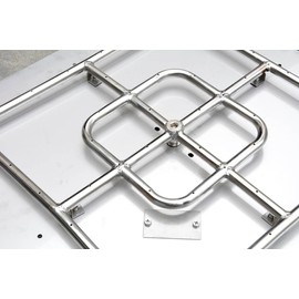 onlyfire Square Stainless Steel Drop-in Fire Pit Burner Ring and Pan Assembly, 18-Inch