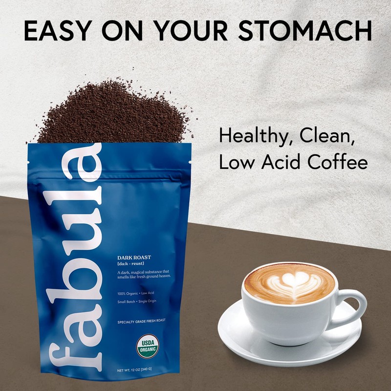 Fabula Coffee Dark Roast Freshly Grounded - Organic - Low