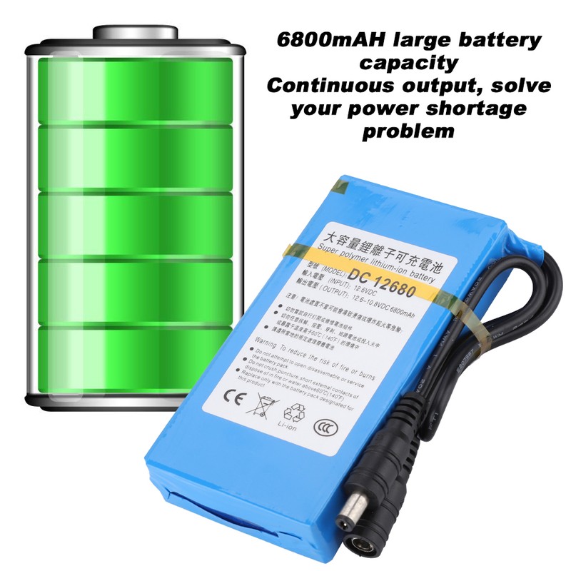 DC 12680 6800mAH Large Capacity Built in Switch Polymer Lithium