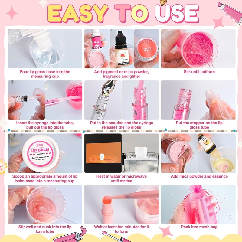 JCOOS Lip Gloss Making Kit and Lip Balm Making Kit,