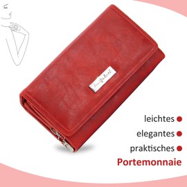 ekavale Women's Wallet with Many Card Slots - Faux Leather Wallet - Purse for Women - Wallet Women, red, Classic