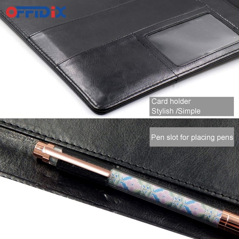 OFFIDIX PU Leather Portfolio Folder Clipboard A4 Folder Portfolio Work