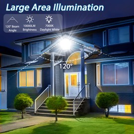 YIQIBRO LED Spotlight with Motion Sensor Outdoor 100 W, 10000 LM LED Headlight with Motion Sensor, 7000 K Cool White Outdoor Spotlight with Motion Sensor, IP67 Waterproof LED Floodlight for Warehouse,