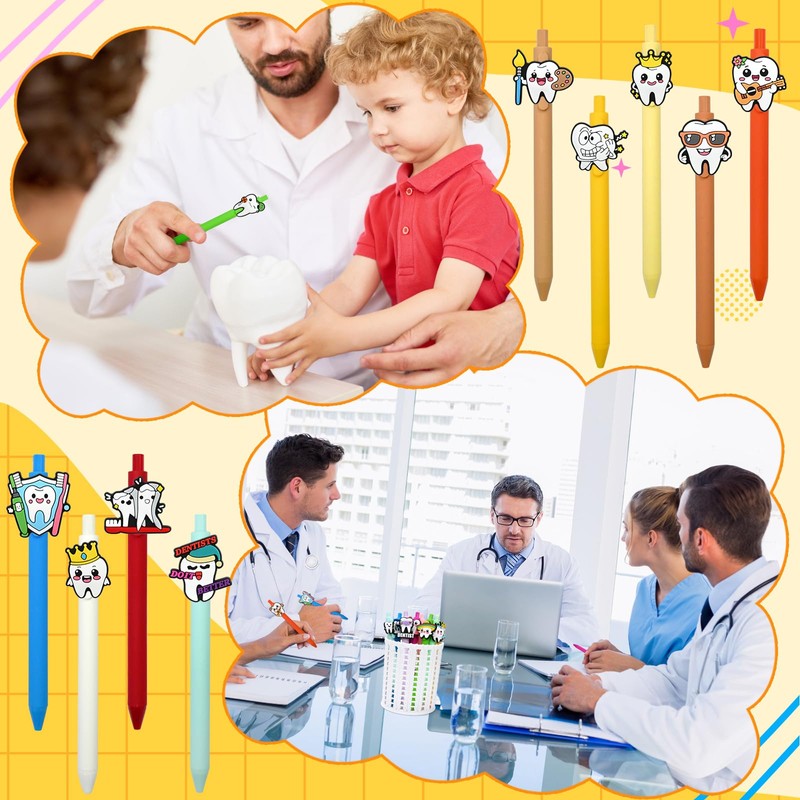 30 Pcs Tooth Pen Ballpoint Pens Writing Pen Bulk Black