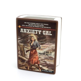 Anxiety Gal Book vase, Book shaped pencil holder, vase, planter, gift for reader