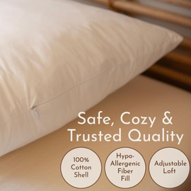 Little Sleepy Head Queen Pillow for Sleeping, Adjustable Loft Bed Pillow with Hypoallergenic Down-Like Fill, Hotel Quality Comfort, Soft or Firm Support - Queen Size Pillow 1 Pack, 20x30