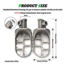 XINGWU Dirt Bike Footrest,Aluminium Footpegs Pedals,for XR50R PW50 CRF70 TW200 KLX110 CRF50 50cc 70cc 90cc 110cc 125cc TaoTao Motorcycle Part