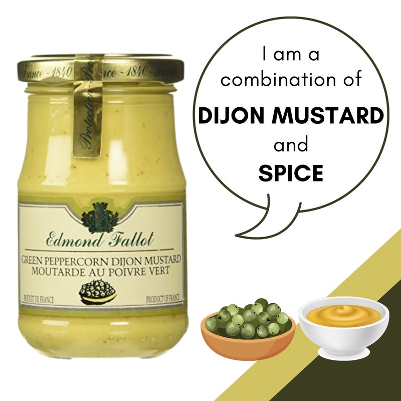 Edmond Fallot Green Peppercorn Dijon Mustard by Edmond Fallot