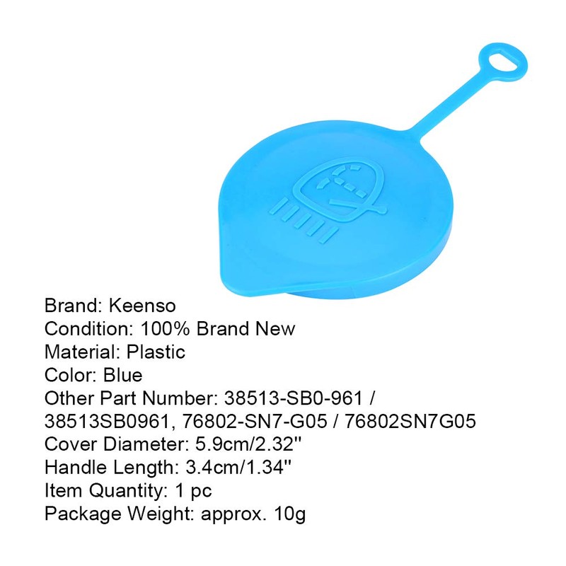 Keenso Windscreen Washer Cap, Plastic Car Screenwash Fluid Cap Windshield