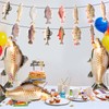 LALASTYLE 4 PCS Fish Balloons with 1PC Bunting Realistic Inflatable