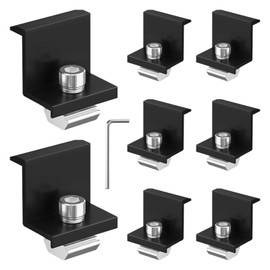 Pmueuff Pack of 8 Solar Panel Bracket End Clamp, PV Module End Clamps, Aluminium Alloy Bracket Solar Panel, 30 mm Mounting Solar Module with Nuts and Screws, for PV Photovoltaics