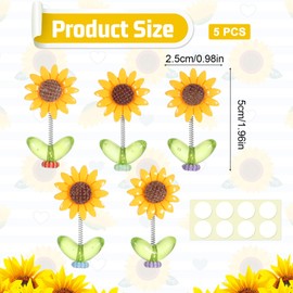 5pcs Sunflower Car Dashboard Decorations Bobblehead Sunflowers Car Ornament Cozy Hoome Cozy Home Sunflower Cars Interior Decor for Women, for Cute Girl Cars Interior Desk Ornaments Gifts