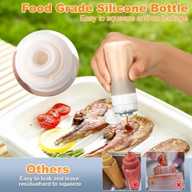 4 Pack Travel Bottles for Toiletries, 3 Oz Travel Size Containers for Liquids, Silicone Squeeze Bottles Set with Extra 2 Lids+Brush, Condiment Squeeze Bottles for Sauces Ketchup Salad Dressing Picnic