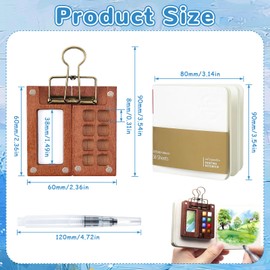 Mini Palette, Mini Watercolour Set, 8 Grids Portable Sketchbook Palette, Travel Watercolour Palette, Pocket Artist Travel Set with Binder Clips, Watercolour Paper, Watercolour Brush Pens