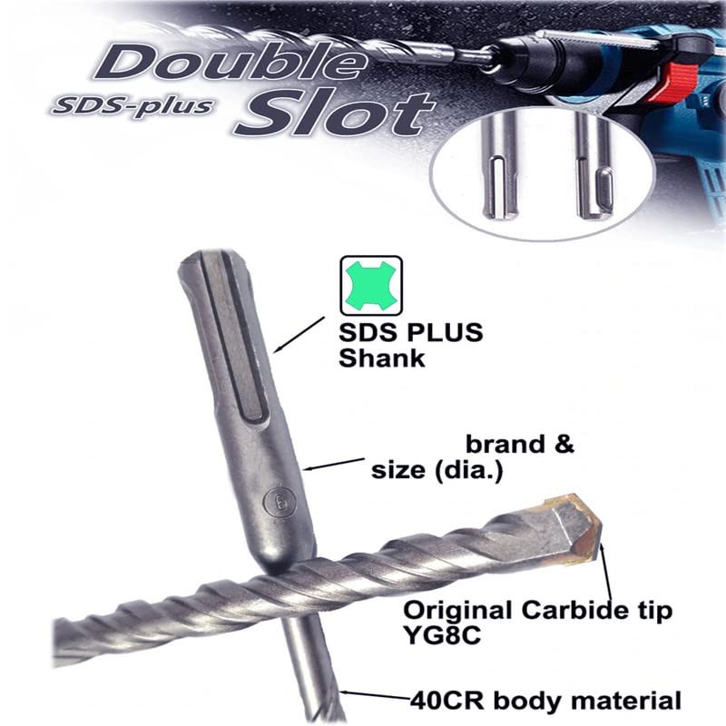SDS Plus Rotary Hammer Drill Bit 24Pcs 5/32 in. x