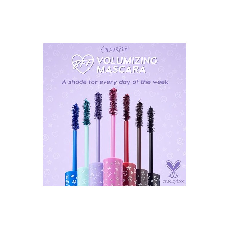 ColourPop Máscara De Pestañas Bff - Máscara Voluminizadora, Reafirmante Y