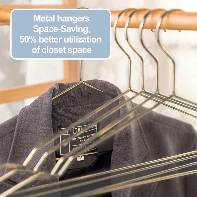 Metal Hangers 60 Pack Heavy Duty, Strong Wire Clothes Hangers