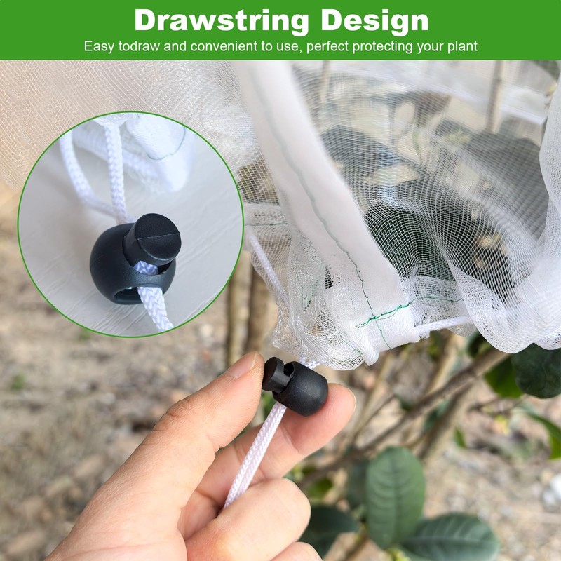 Large Fruit Tree Netting, 2 Pack 8x8Ft Garden Netting Pest