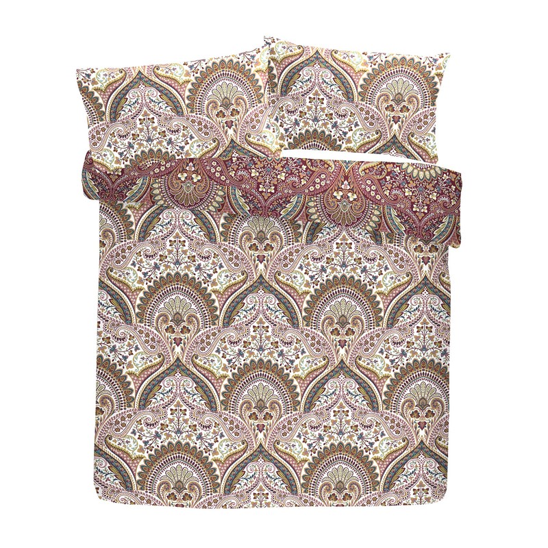 Dreams & Drapes - Maroon Jacobean Duvet Cover - Single