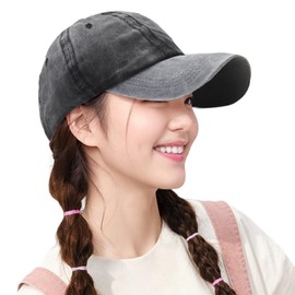 Joyesplay Cap, Men's, Women's, Large Size, Hat, 2 Colors, Washed, Deep Type, Baseball Cap, Adjustable, UV Protection, UV Protection, Sunshade, Simple, Solid, Stylish, Unisex, multicolor (gray / black