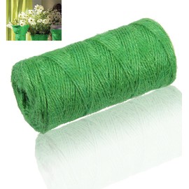 328ft Green Jute Twine Rope for Crafts, Gardening & Decor - Durable Colored Cord for Gift Wrapping, Packing & Wedding DIY - Natural Fiber Material