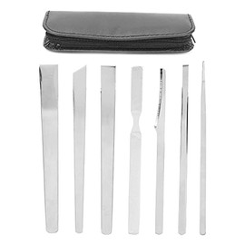 Conjunto de archivos de pedicura de acero inoxidable de 7pcs, juego de cuchillas de pedicura cordón de piel muerta, kit de de pie con bolsa de almacenamiento para el cuidado de la