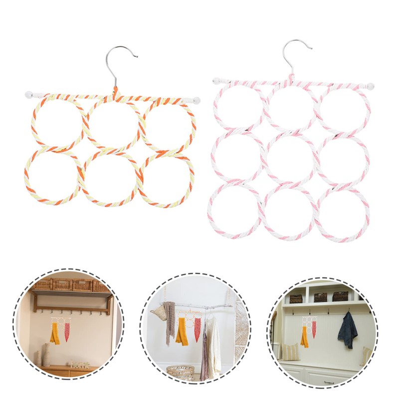 ABOOFAN 2pcs Foldable Scarf Hangers Space Saving Household Tie and