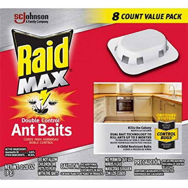 Raid Max Double Control Ant Baits, 0.28 oz, 8 CT (1)