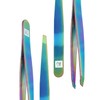 T4B ILU Professional Eyebrow Tweezers Stainless Steel 1pc (Rainbow)