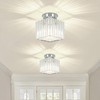 GZBEINI 2-Pack Crystal Semi Flush Mount Ceiling Light, Modern Chrome