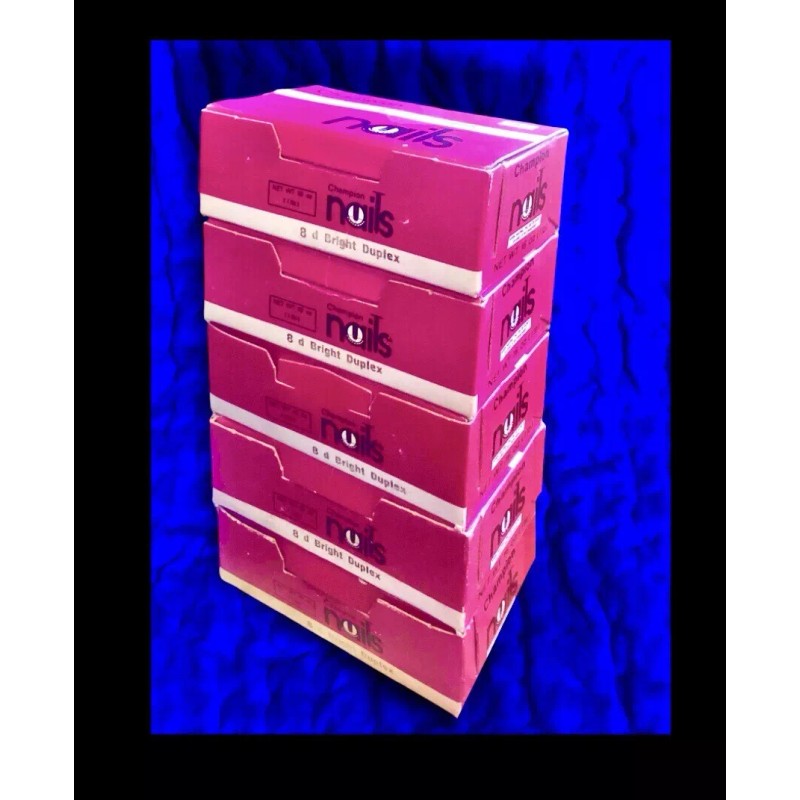 Champion 5 Boxes 8 d Bright Duplex Nails Double Head