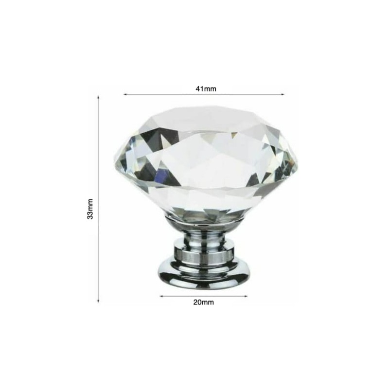 Taps2Traps Pack of 4 x Large Crystal Diamond Glass Door