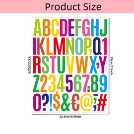Sweetfamily 250 Pcs 2inch Letter & Numbers Stickers,5 Sheets Large Stick on Alphabet for Bulletin Board,Scrapbooking,Mailbox,House,Door,Scrapbook,Wall,Water Bottles,Cup,Car (Multi Color)