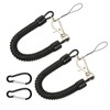 4PCS Spiral Fishing Lanyard Retractable Coiled Safety Cord with Carabiner