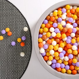 GOGOSO Cream Ball Pit Balls 100 Balls, 2.2 Inch Ball Pool Balls for Baby Fun Toys, Different Shaped for Toddler Ball Pit, Boys Girl Kids Birthday, Tent,Slides,Orange-Purple Blend