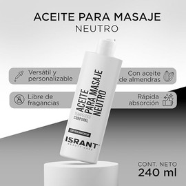 Aceite para Masaje - Neutro | Aceites Esenciales - Crema Corporal - Aceite Esencial | Aceite Corporal para Aromaterapia y Masaje | 240ml