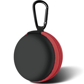 Travel Essentials Organizer Kit – Waterproof Cord Organizer & Round Earbud Case Travel Bag for Chargers, Headphones & Tech Accessories, Red